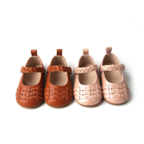 Scarpe in pelle intrecciata New Dress unisex Born Baby