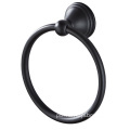 Hongt 1015 Black Round Base Stainless Steel Bathroom Towel Hanger Set