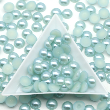 Stones and Beads: 4mm, 6mm, and 8mm Flat Back Abs Half Pearls in Sapphire & Other Colors for Jewelry Making