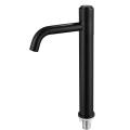 Single cold 304-stainless-steel button high basin faucet