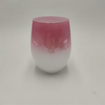 ombre red stemless wine glass