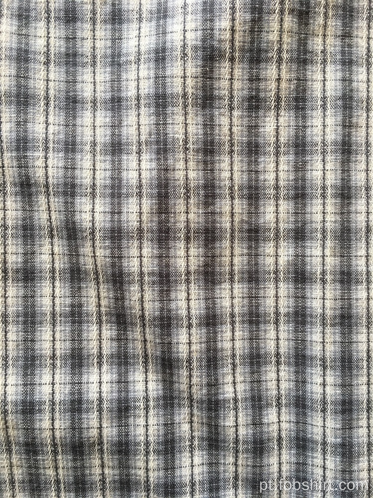 Camisa xadrez de manga comprida 100% algodão