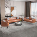 Leather art sofa small apartment Nordic modern double