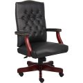 Wood Black Office Computer Arm Living Room Chairs