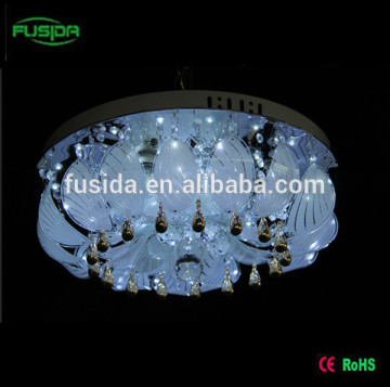 3D crystal indoor led flush mount ceiling light with mp3 and remove control