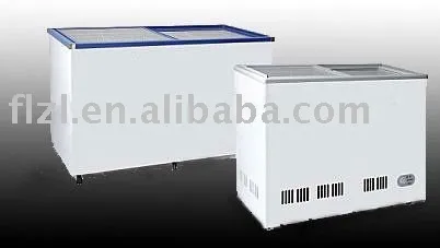 Glass door chest freezer slide door chest freezer 268L 329L