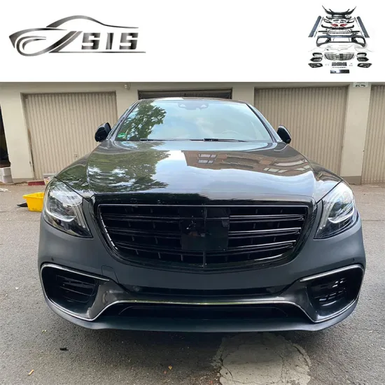 2014-2018 S-Class W222 S63 Body Kit - Plastic Material Front Bumper, Side Skirts, and Headlights