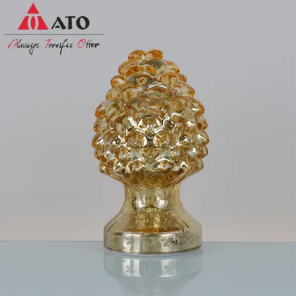 Modern glass home decor golden color pinecone decoration