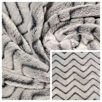 100% Polyester Flannel Fleece Fabric with Minky Stripes