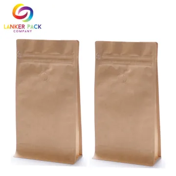 Brown Kraft Paper Coffee Bag With Degassing Valve