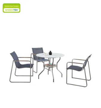 Comfortable Teslin Chair Teak Armrest Outdoor Furniture
