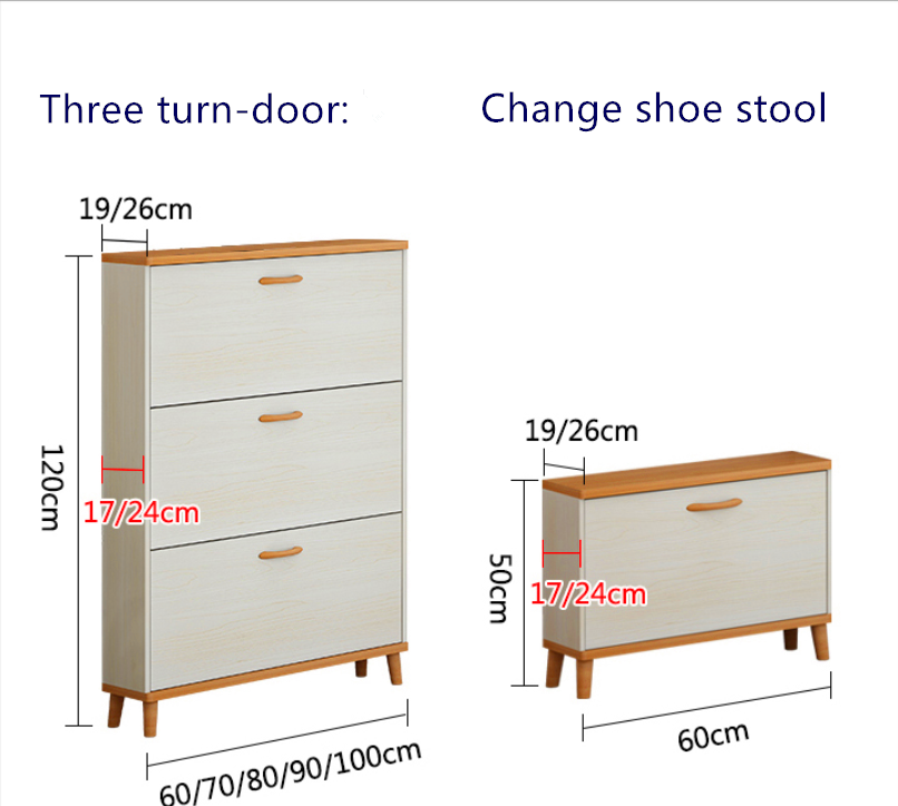 Europäischer Baum drehen und zwei Schuppenschuhschrank und Schuhhocker mit massiven Holzbeinen wechseln