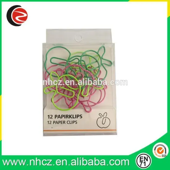Colorful Apple Shaped Paper Clips in PET Box