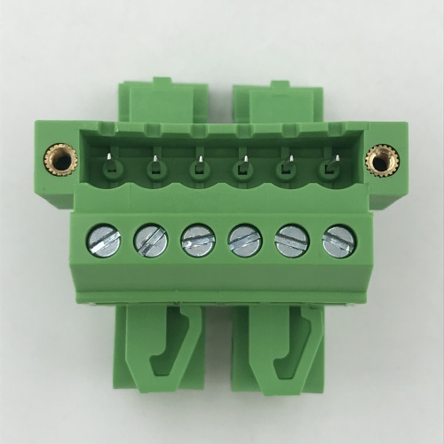 straight Pluggable Din rail terminal block with flanges