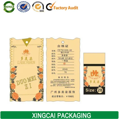 custom offset printing garment tags