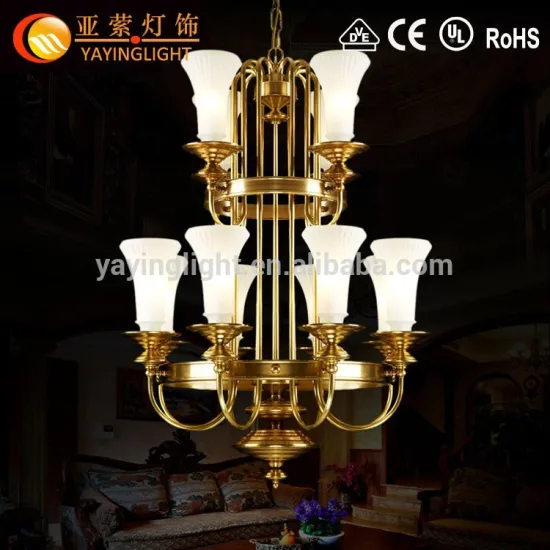 Modern brass unique designer white glass chandelier,Brass glass chandelier bedroom
