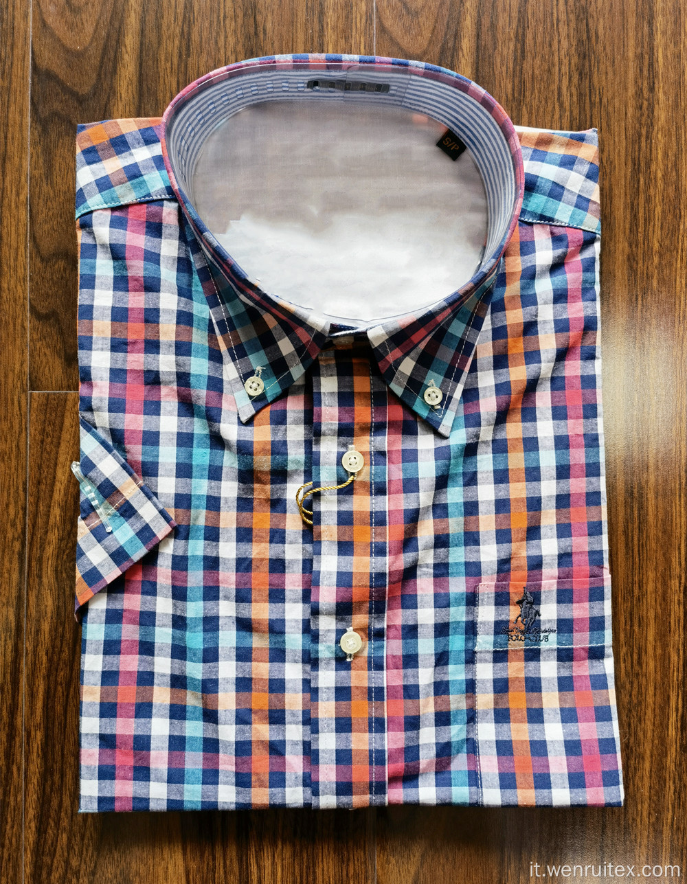 Camicia a maniche lunghe scozzese da uomo in cotone 100%