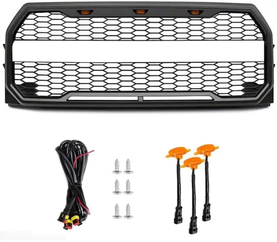 High Quality ABS Plastics Raptor Design Grille for FORD F150 with Light 2015-2017
