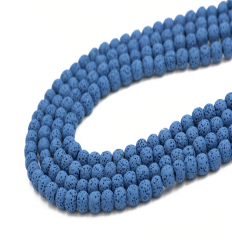 Promoção 8% de desconto suave 8mm azul marinho solto natural contas de pedra de lava strand para fazer jóias