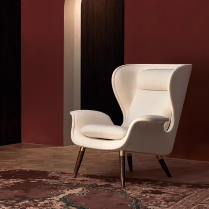 Pacific Wood and Upholstered Lounge Chair