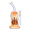 Glow dina warna poék, pipime gelas cai gelas cai gelas cai, gelas chee 3d bong, bothosilicaled kaca hoe, karajinan Handmade