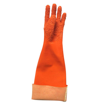 long pvc coated gloves with chips