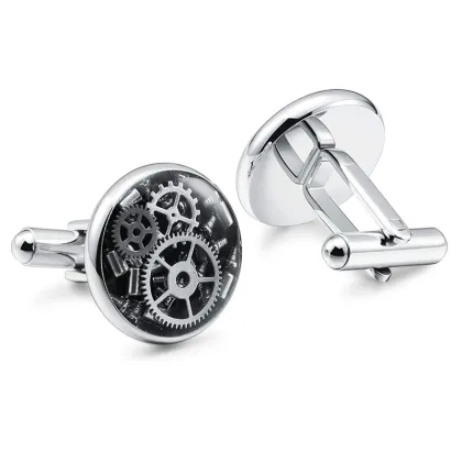 High Quality Brass 18mm Blank Cufflink Starry Sky Ball Cuff Links & Tie Clips Factory