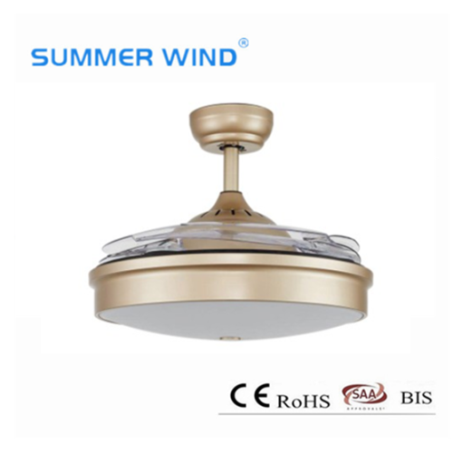 Anti-rust led golden room ceiling fan light