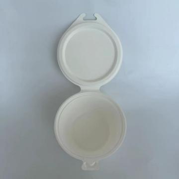 1300ml bagasse bowl with hinged lid