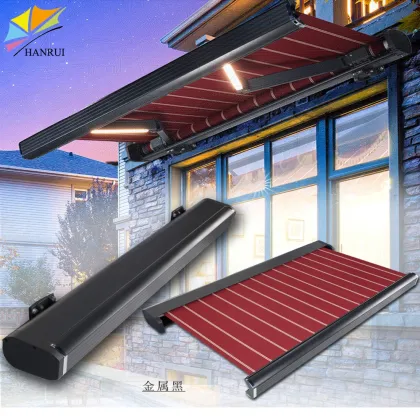 Electric Retractable Outdoor Awnings: Full Cassette Aluminum Window Awnings