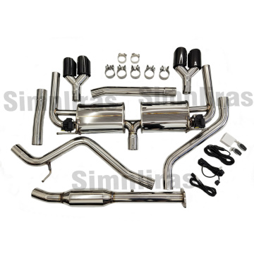 Sistema di scarico con catback a valvole elettriche di scarico ad alte prestazioni per 2020+ Focus ST Wagon 2.3T con doppia punta in fibra di carbonio