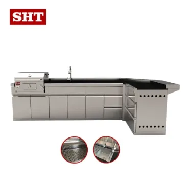 Commercial Outdoor Kitchen Cabinet Bulit-in Charcoal BBQ Grill
