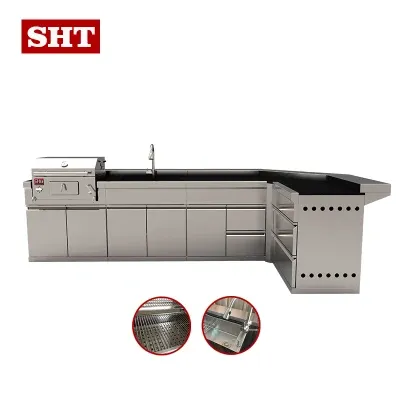 Commercial Outdoor Kitchen Cabinet Bulit-in Charcoal BBQ Grill