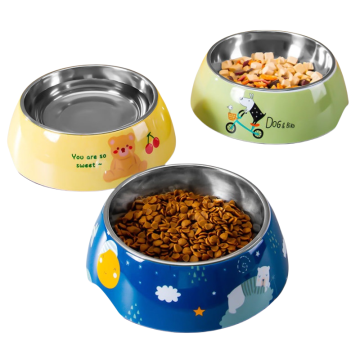 High Quality Stainless Steel Food Pet Bowls with Anti-Slip Silicon for Dogs and Cats
