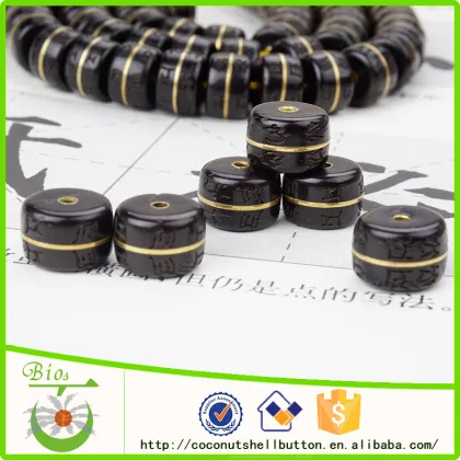 10.5x7mm natural coconut engrave mantra beads for malas