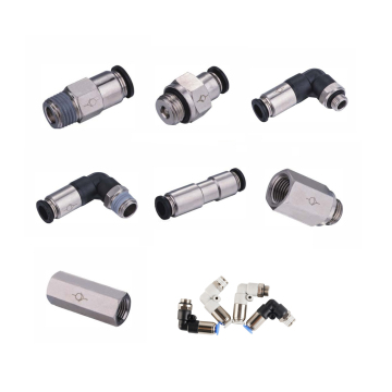 Pneumatic Check Valves: CVPC CVPL CVPU CVPSF 1/4, 1/8, 3/8 inch, 4mm to 10mm Push Straight Non-Return One-Way Valves in Plastic and Brass