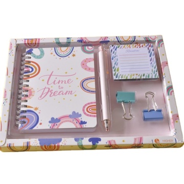 Cute Rainbow Notebook Set: Custom School Supplies Stationery Gift Box