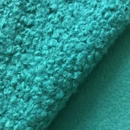 Knitted boucle wool polyester fabric