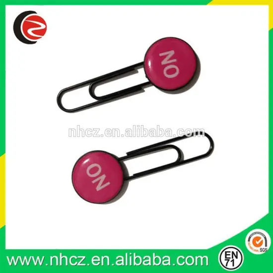 Red NO Printed Paper Clips 3D Bookmark
