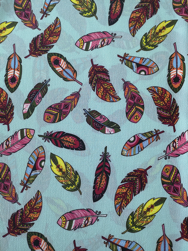 Feather Polyester Bubble Crepe Printing Fabric