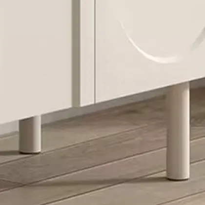 Cream Sideboard with MDF Board and Metal Legs for Living Room