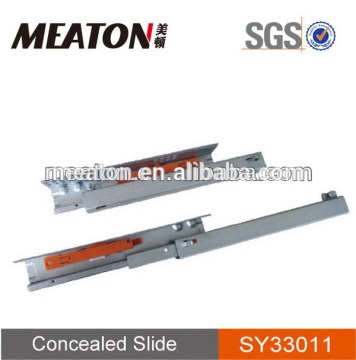 3-fold soft closing and self closing concealed furniture slide track