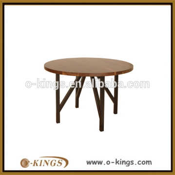 Round foldable E1 MDF top dining table for restaurant
