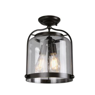 12 inci Glass Lantern Lampu Semi-flush Mount