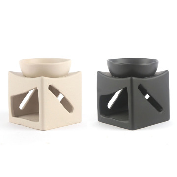 Square Classical Design Ceramic Stoneware Essential Fragrance Oil Burner and Wax Melt Warmer