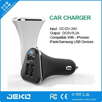 2016 latest good quality 3 USB port car charger 5.2A car charger