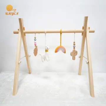 Crochet Llama Baby Play Gym With hanging Teether