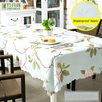 Competitive Price 100% Polyester Colorful Printed Thick Clear Rectangular Table Cloth