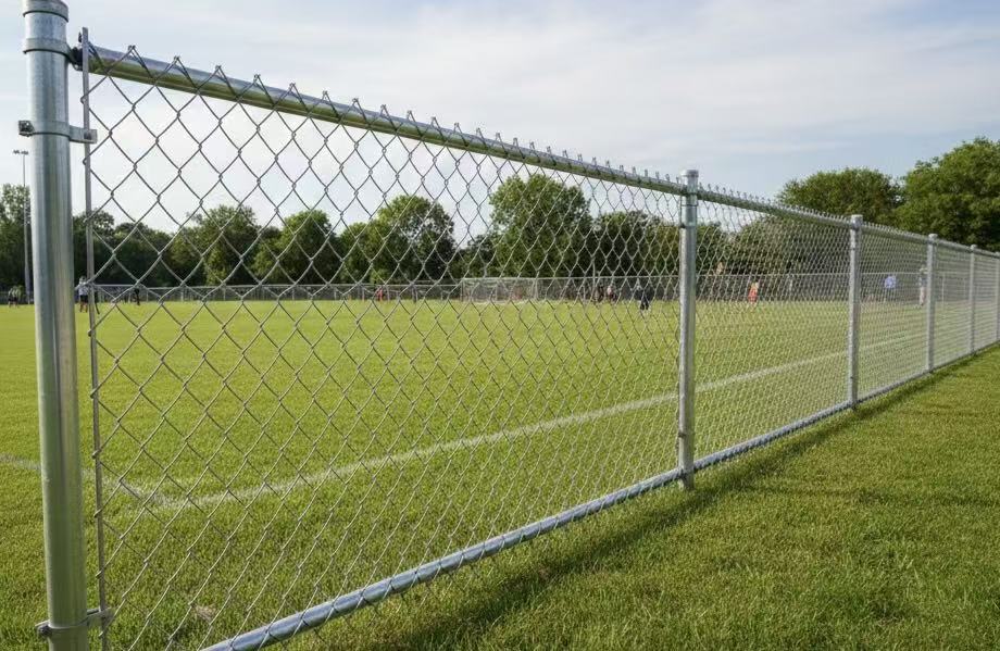 Installazione di recinzione a catena Sicurezza perimetrale del campo sportivo