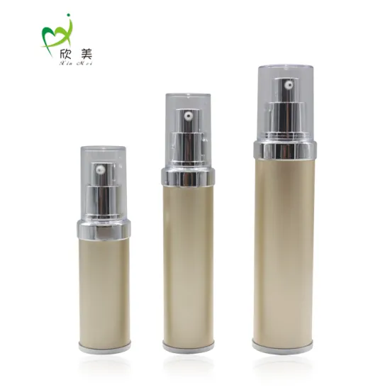 Professional luxury metal aluminum 15ml/30ml/50ml airless lotion pump bottle